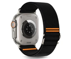 Juoda apyrankė Apple Watch 6 / 7 / 8 / 9 / 10 / SE / Ultra 1 / 2 ( 44 / 45 / 46 / 49 mm) „Tech-Protect Nylon Slip”