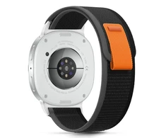 Tech-Protect Nylon Stripe apyrankė skirta Samsung Galaxy Watch 40/44/46 mm – juodos spalvos ir oranžinės spalvos