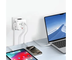 Tech-Protect PCL3x4 maitinimo juosta, 2x USB-A, 2x USB-C, 3x kintamosios srovės tipas Schuko - Baltas