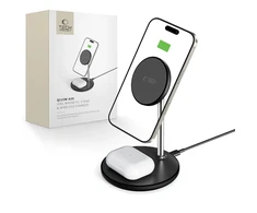 Įkrovimo stotelė Tech-Protect QI15W-A39 2in1 MagSafe – juodos spalvos