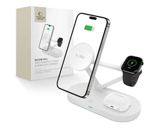 Tech-Protect QI15W-A41 3in1 belaidis įkroviklis su MagSafe for Apple Devices – baltos spalvos