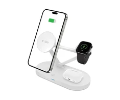 Tech-Protect QI15W-A41 3in1 belaidis įkroviklis su MagSafe for Apple Devices – baltos spalvos