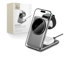 Tech Protect QI15W-A42 3in1 belaidis įkroviklis su MagSafe skirtas Apple Devices – pilkos spalvos
