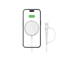 Tech-Protect QI15W-A44 magnetinis belaidis įkroviklis su MagSafe - Baltas