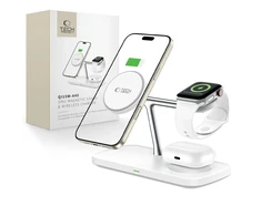 Tech-Protect QI15W-A45 3in1 belaidis įkroviklis su MagSafe for Apple Devices – baltos spalvos