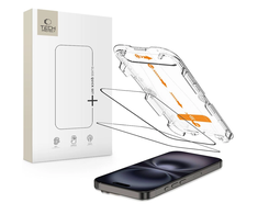 „Tech-Protect Quick Set+“ grūdinto stiklo 2 vnt. pakuotė, skirta „iPhone 15“ / „16“