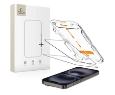 „Tech-Protect Quick Set+“ grūdinto stiklo 2 vnt. pakuotė, skirta „iPhone 15“ / „16“