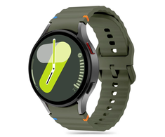 Apyrankė Samsung Galaxy Watch 4 / 5 / 5 PRO / 6 / 7 / FE Tech-Protect silikoninė Sport Army žalias