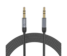 Kabelis Audio AUX 1,5m minijack 3,5mm – minijack 3,5mm Tech-Protect Ultraboost juodos spalvos