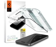 Apsauginis stiklas telefonui Apple iPhone 15 Plus Spigen Glas.tr „EZ Fit” juodos spalvos krašteliu