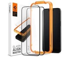Apsauginis stiklas telefonui Apple iPhone 15 Pro Spigen ALM Glass FC 2-pack juodos spalvos krašteliu