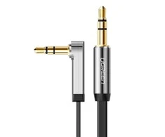 Ugreen flat angled kabelis AUX audio kabelis 3.5 mm mini jack 0.5 m juodos spalvos (AV119 10596)