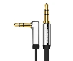Ugreen plokščias kabelis AUX garso kabelis 3,5 mm mini lizdas 5 m sidabrinis (10729)