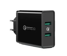 Greitas įkroviklis UGREEN, 2xUSB-A, 18W, PD 3.0 EU (juodas)