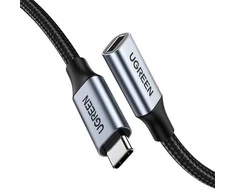 Kabelio nikeliavimas UGREEN US372 USB Type C 3.1 Gen2 nuo vyriškos iki moteriškos 1 m (juodas)