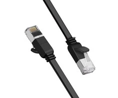 Ugreen plokščias kabelis Interneto tinklo kabelis Ethernet Patchcord RJ45 Cat 6 UTP 1000Mbps 1m Juodas (NW101 50184)
