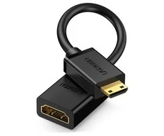iLike UGREEN 20137 Mini HDMI adapteris į HDMI, 22cm - Juodas