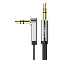 Ugreen flat angled kabelis AUX audio kabelis 3.5 mm mini jack 0.5 m juodos spalvos (AV119 10596)