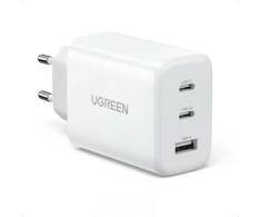 Sieninis įkroviklis UGREEN CD275, 2x USB-C, 1x USB, 65W (balta)