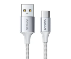 UGREEN nikeliu dengtas USB-C kabelis QC3.0 0.5m