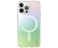 UNIQ Coehl Linear Apple iPhone 15 Pro dėklas 6.1" magnetiniu įkrovimu, opalinis, vaivorykštinis