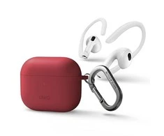 UNIQ dėklas Nexo AirPods 3 gen + Ear HooksSilicone raudonos spalvos