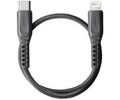 UNIQ Kabelis Flex USB-C-Lightning 18Wnylonowy 30cm pilkos spalvos