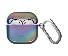 „Uniq Iridescia AirPods 4“ pakabinamas dėklas – holografinis, daugiaspalvis