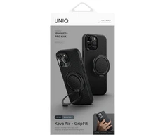 UNIQ dėklas Keva Air Apple iPhone 16 Pro Max 6.9″ Magclick Charging carbon juodos spalvos