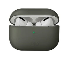 UNIQ dėklas Lino AirPods ProSilicone pilkos spalvos moss