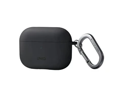 Uniq nexo AirPods Pro 2 GEN dėklas + ausų kabliukai, silikoninis šariato/medžio anglių pilka