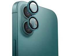 Apsauginis stiklas UNIQ Optix Aliuminio kameros apsauga su aplikatoriumi Apple iPhone 16 / iPhone 16 Plus - žalios spalvos