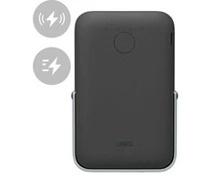 Uniq Powerbank Hoveo 5000mAh USB-C 20W PD Greitas įkrovimas belaidis Magnetinis pilka/anglies pilka