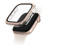 Dėklas UNIQ Voute skirtas Apple Watch Series 10 46mm apsauginis stiklas rožinio aukso spalvos