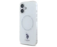Us Polo Assn US Polo IML Ring MagSafe iPhone 16 - dėklas teleofnui baltos spalvos