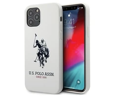 Dėklas „Us Polo Assn US Polo“ USHCP12MSLHRWH „Apple iPhone 12/12 Pro 6,1“ baltos spalvos silikoninė kolekcija