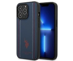 Us Polo Assn US Polo USHCP14XPFAV Apple iPhone 14 Pro Max 6.7" dėklas telefonui mėlynos spalvos Leather Stitch
