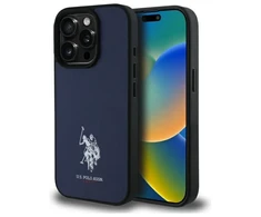 Dėklas „Us Polo Assn“ „US Polo“ USHCP15XPGEV „Apple iPhone 15 Pro Max 6,7" tamsiai mėlynas odinis siuvinėtas spalvos DH spalva