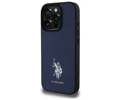 Dėklas „Us Polo Assn“ „US Polo“ USHCP15XPGEV „Apple iPhone 15 Pro Max 6,7" tamsiai mėlynas odinis siuvinėtas spalvos DH spalva