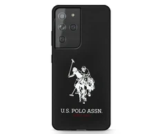 Us Polo Assn US Polo USHCS21LSLHRBK S21 Ultra G998 dėklas telefonui juodos spalvos silikoninis Logo