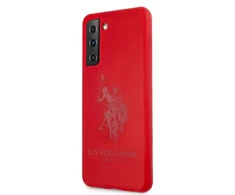 Dėklas „Us Polo Assn US Polo“ USHCS21MSLHRTRE S21+ G996 raudonas silikoninis ant toninio pamušalo