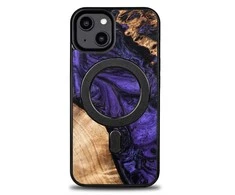 Wood and resin Apple iPhone 15 Plus MagSafe Bewood Unique Violet - dėklas telefonui violetinės spalvos and juodas
