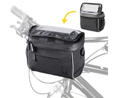 Wozinsky bicycle handlebar bag bike shoulder bag juodos spalvos (WBHBB-01)