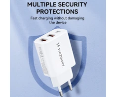 Wozinsky CWCUCW 30W USB-C / 2 x USB-A laidinis įkroviklis – baltos spalvos