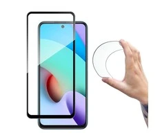 Wozinsky Full Cover Flexi Nano Glass plėvelė Apsauginis stiklas su rėmeliu Xiaomi Redmi 10 juodos spalvos