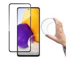 Wozinsky Full Cover Flexi Nano Glass Hybrid ekrano apsauga su rėmeliu Samsung Galaxy A72 4G juodos spalvos