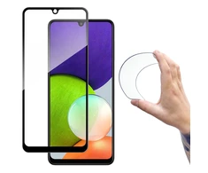 Wozinsky Full Cover Flexi Nano Glass Hybrid ekrano apsauga su rėmeliu Samsung Galaxy A22 4G juodos spalvos