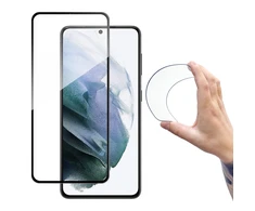 Wozinsky Full Cover Flexi Nano Glass Hybrid ekrano apsauga su rėmeliu Samsung Galaxy S21+ 5G (S21 Plus 5G) juodos spalvos