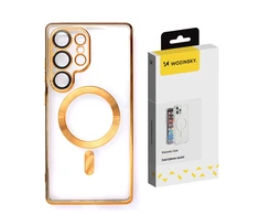 Wozinsky Electroplated with Magsafe for Samsung Galaxy S25 Plus – dėklas telefonui aukso spalvos