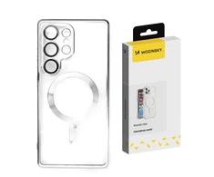 Wozinsky Electroplated with Magsafe for Samsung Galaxy S25 Plus – dėklas telefonui sidabro spalvos